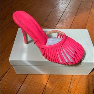 The Ekhator Label Lottie Heels in Neon Pink